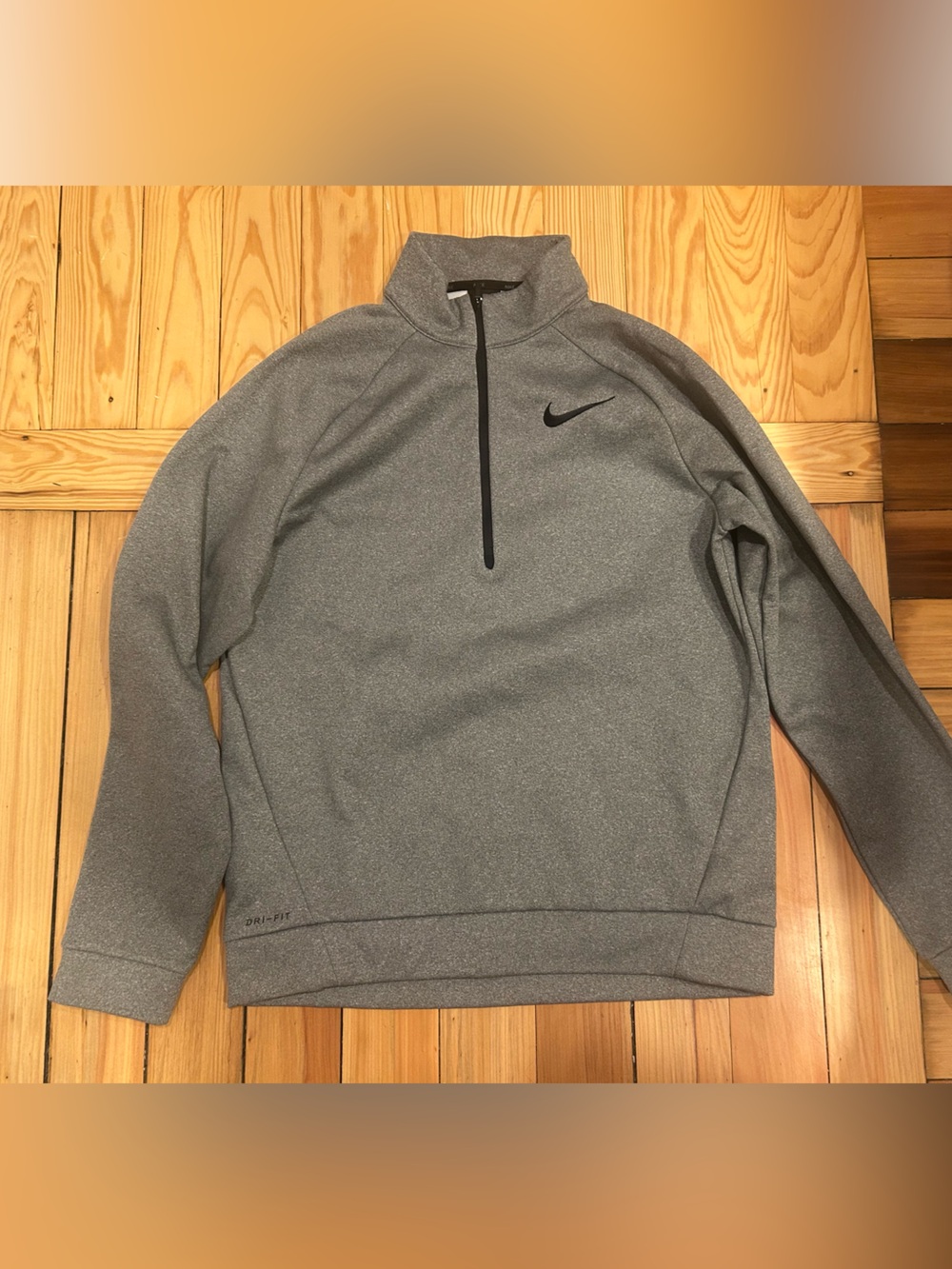 Nike Gray Dri-FIT Quarter-Zip Pullover with Black Swoosh